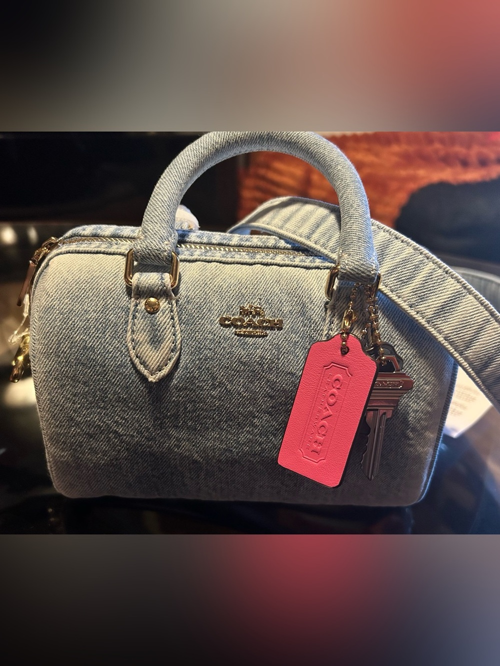 BNWT COACH LOVED DENIM MINI ROWAN